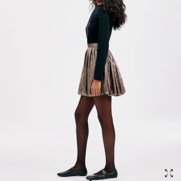 Madewell Metallic Bubble-Hem Mini Skirt NWT #NT386 - Picture 4 of 11